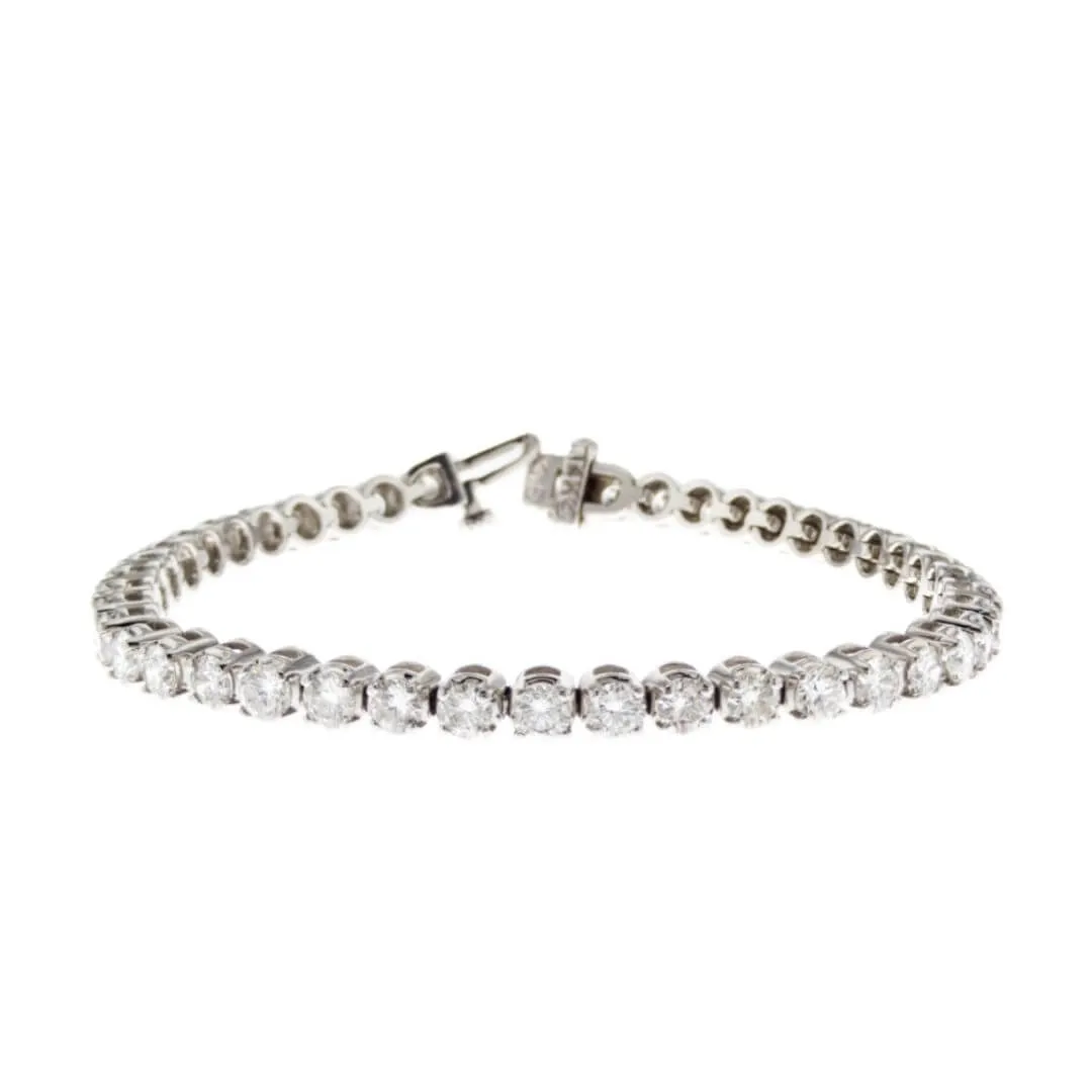 5.50 Carat Round Lab Grown Diamond Tennis Bracelet set in 14K White Gold