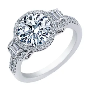 8.00 Carat Round Brilliant Cut Halo Diamond Engagement Ring