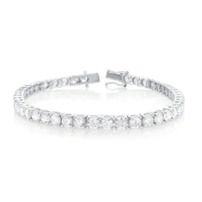 9.50 Carat Round Diamond Lab Grown Tennis Bracelet set in 14K White Gold