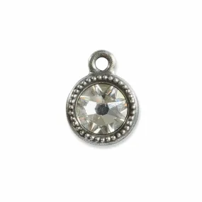 April Birthstone Clear Crystal Charm