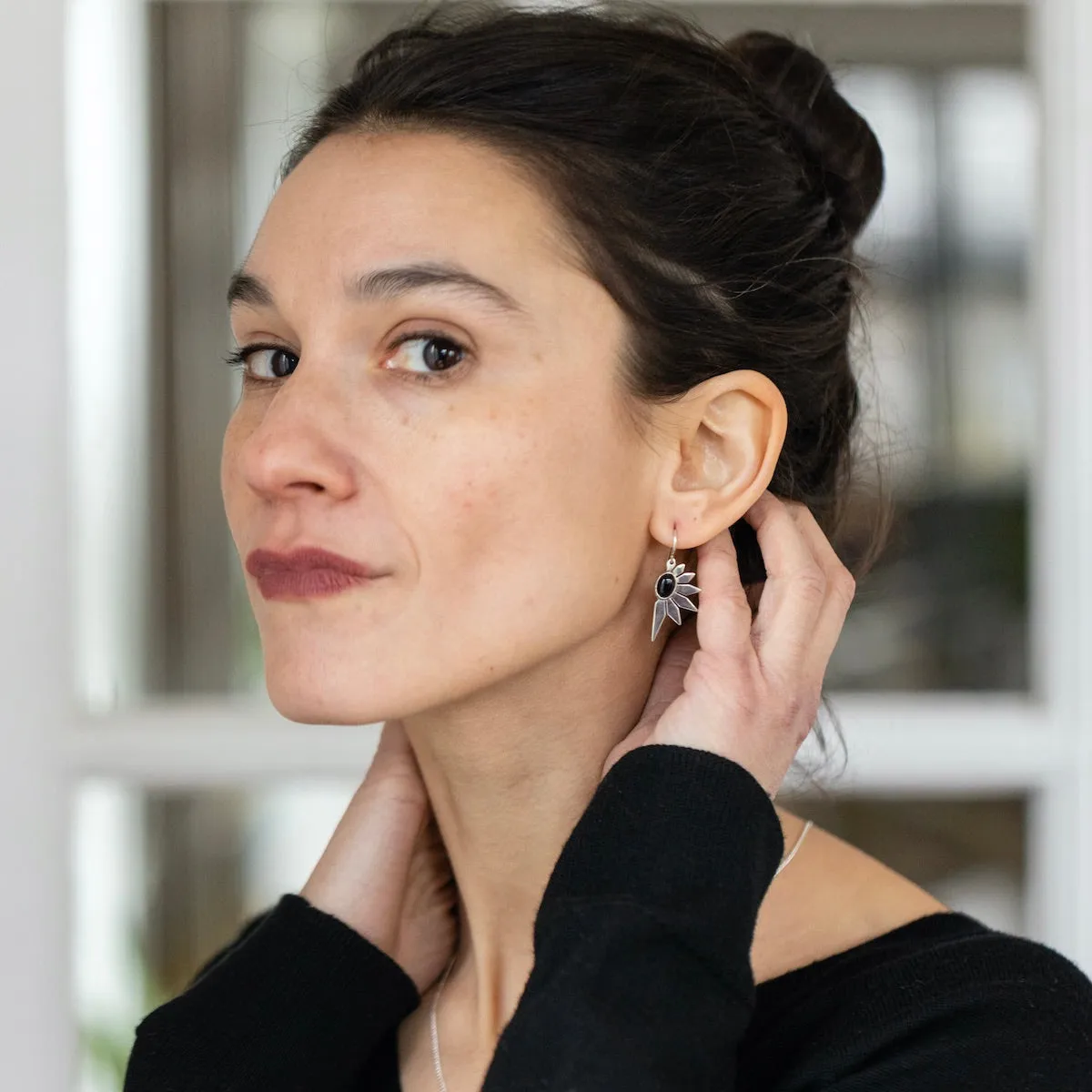 Astra Earrings with Onyx or Turquoise