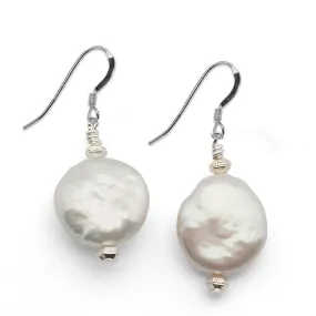 Ava Large Coin Pearl Earrings