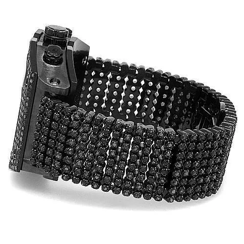 Avianne&Co. Mens Jamison Collection Black Diamond Watch 14.50 Ctw