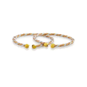 Baby Thandai Pair - 1 Inch | Tri Metal Baby Anklets/ Baby Kada/ Baby Jewellery
