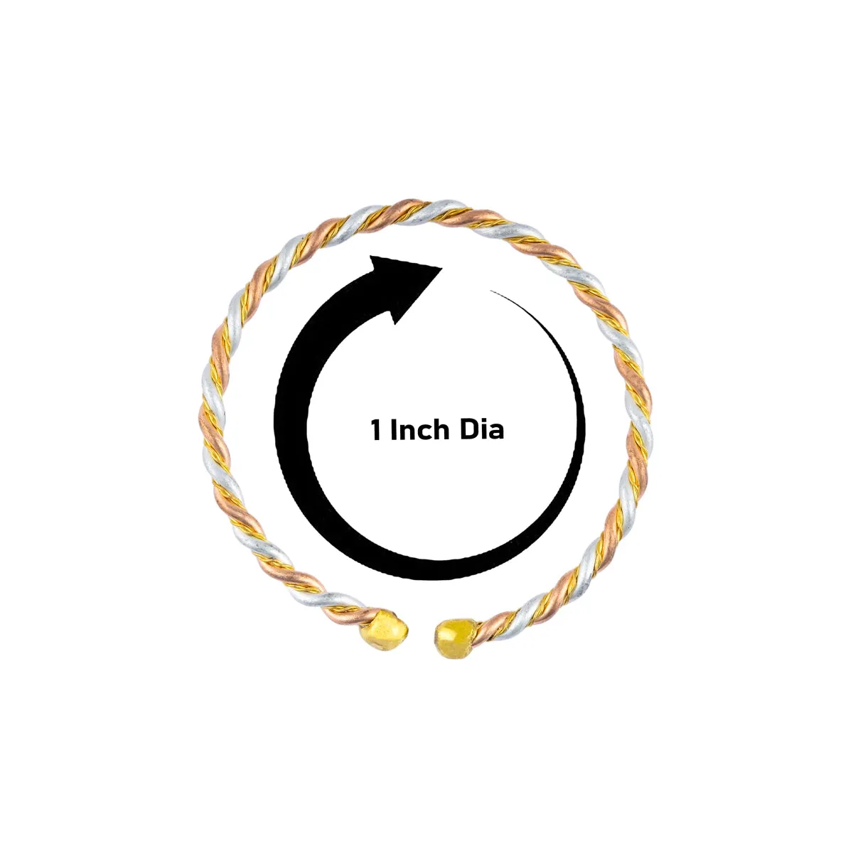 Baby Thandai Pair - 1 Inch | Tri Metal Baby Anklets/ Baby Kada/ Baby Jewellery