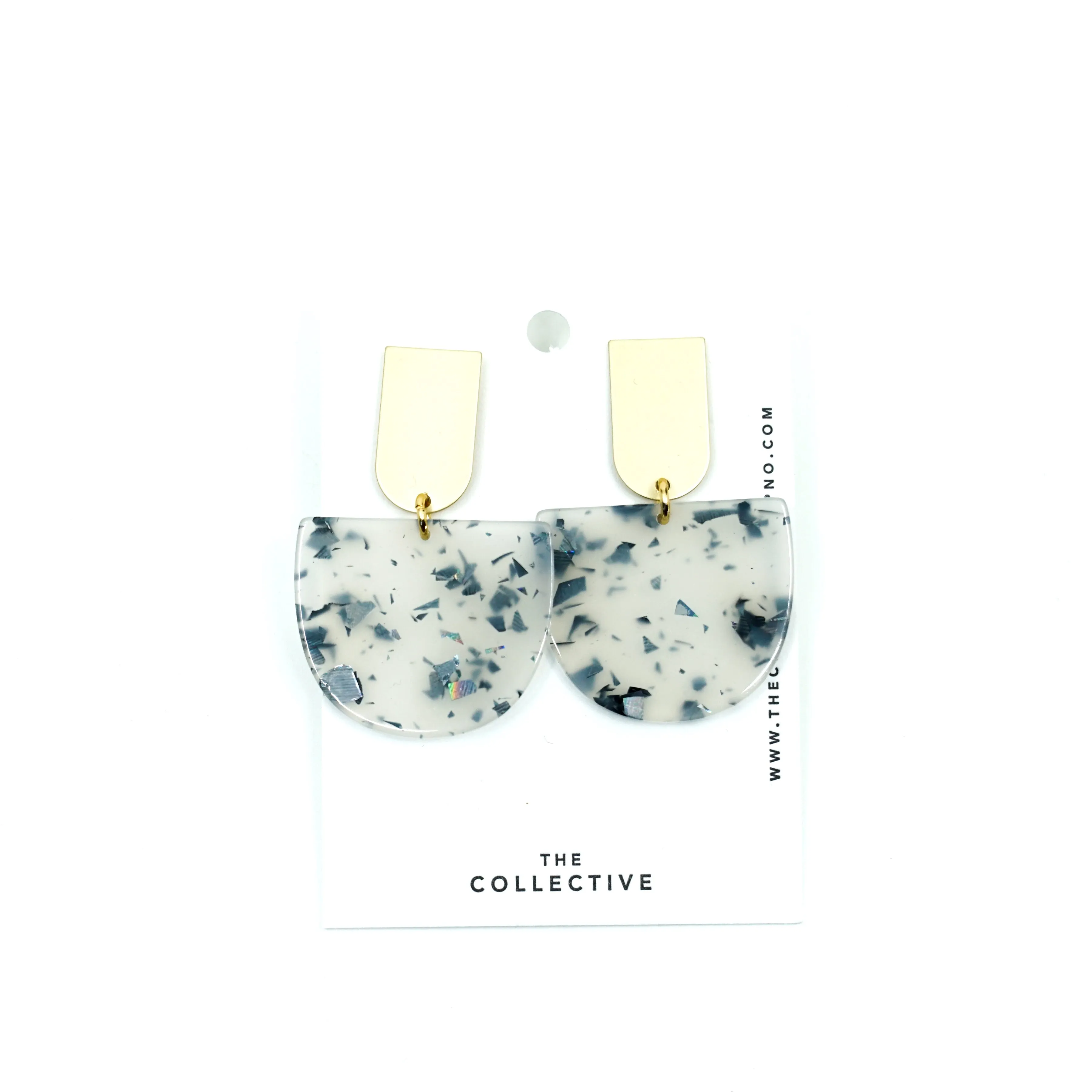Bailey - Matte Resin w/Matte Gold Bar Studs Earrings