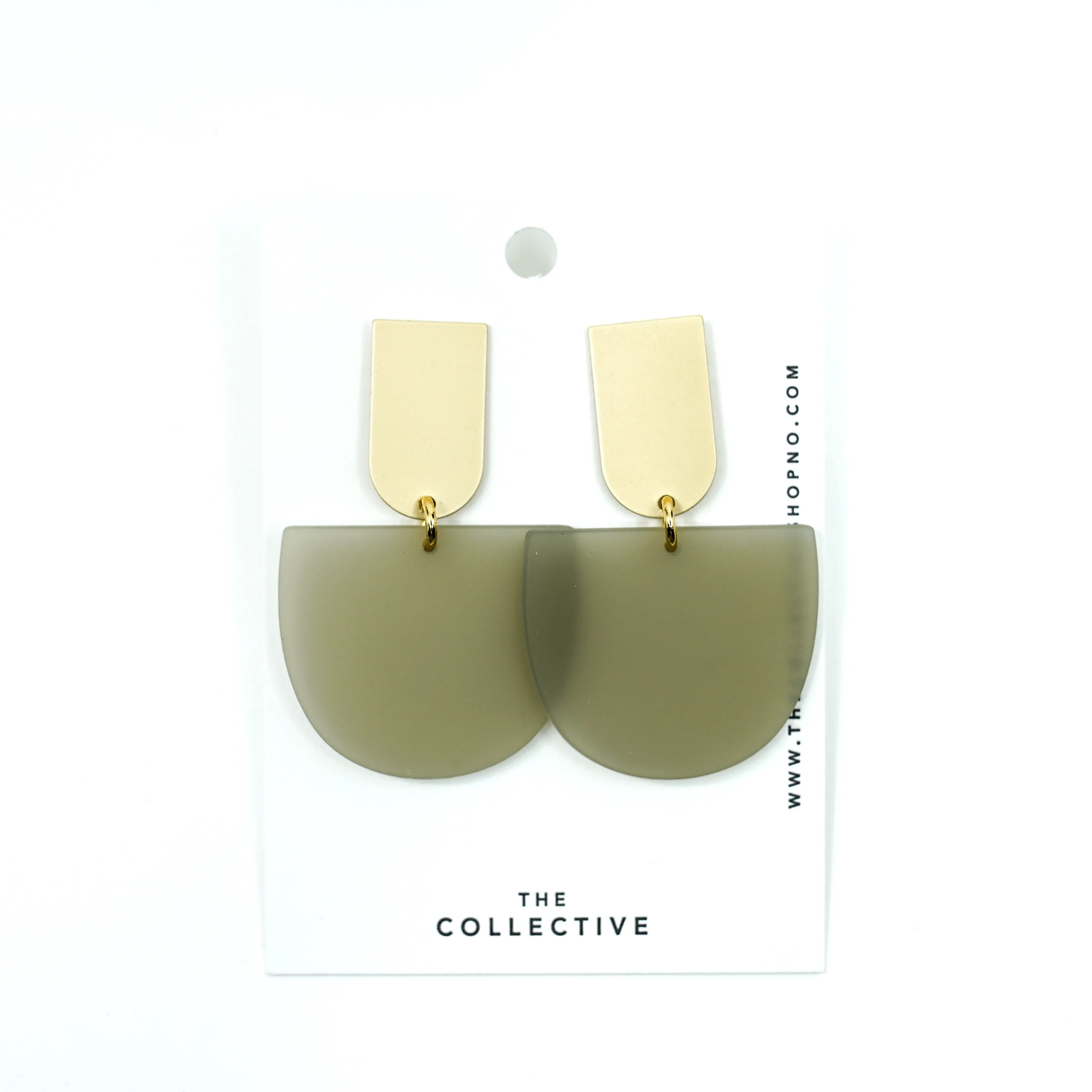 Bailey - Matte Resin w/Matte Gold Bar Studs Earrings