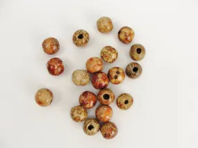 Barrel printed bead 12mm set of 20