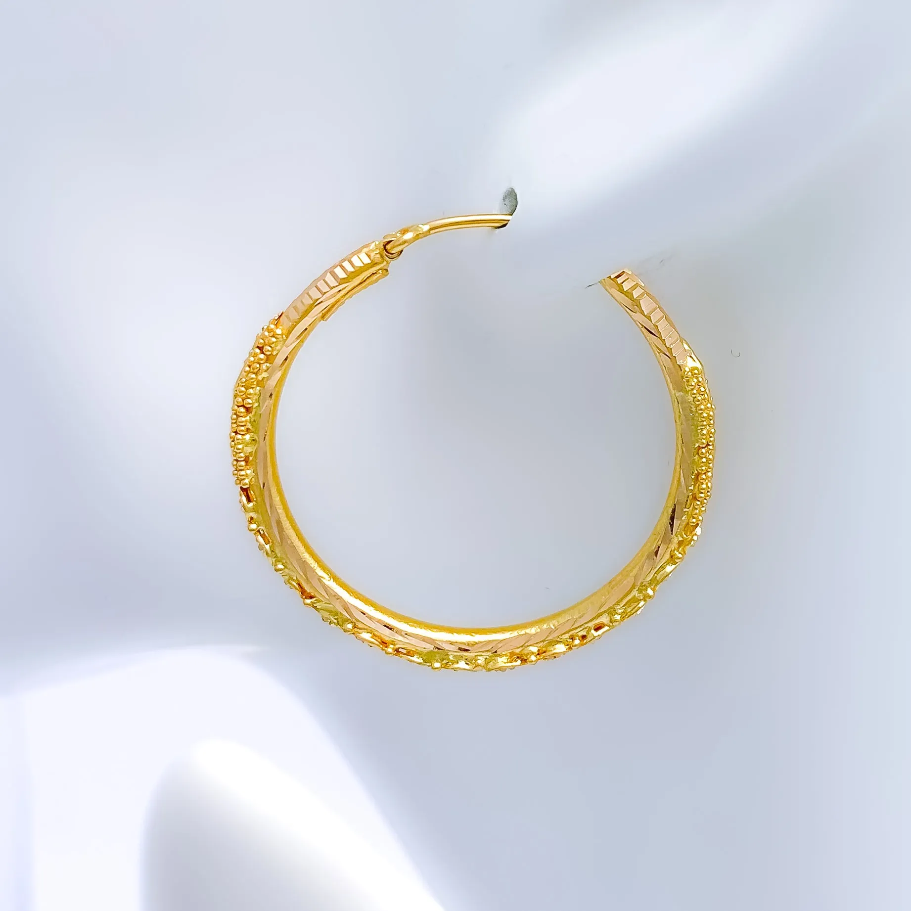 Beaded Floral Hoop Earrings