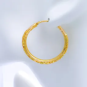 Beaded Floral Hoop Earrings
