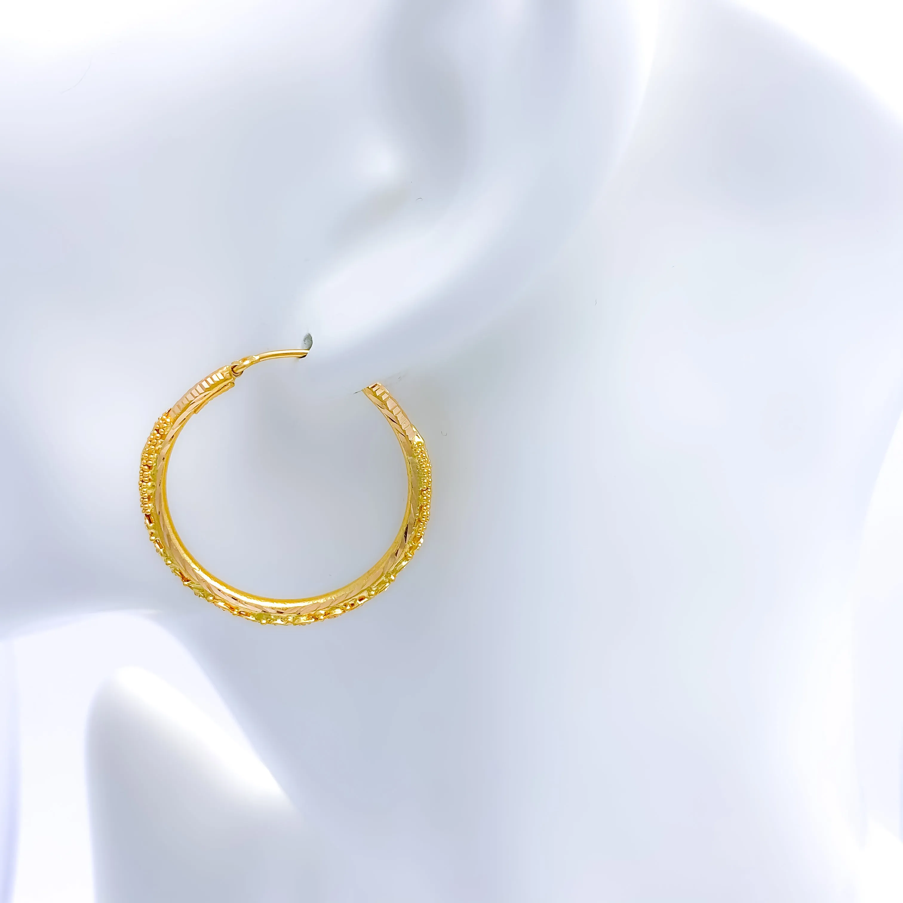 Beaded Floral Hoop Earrings