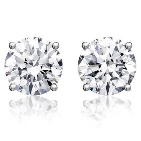 Beauvince GIA ISI1 Certified 2.01 Ct Round Diamond Studs