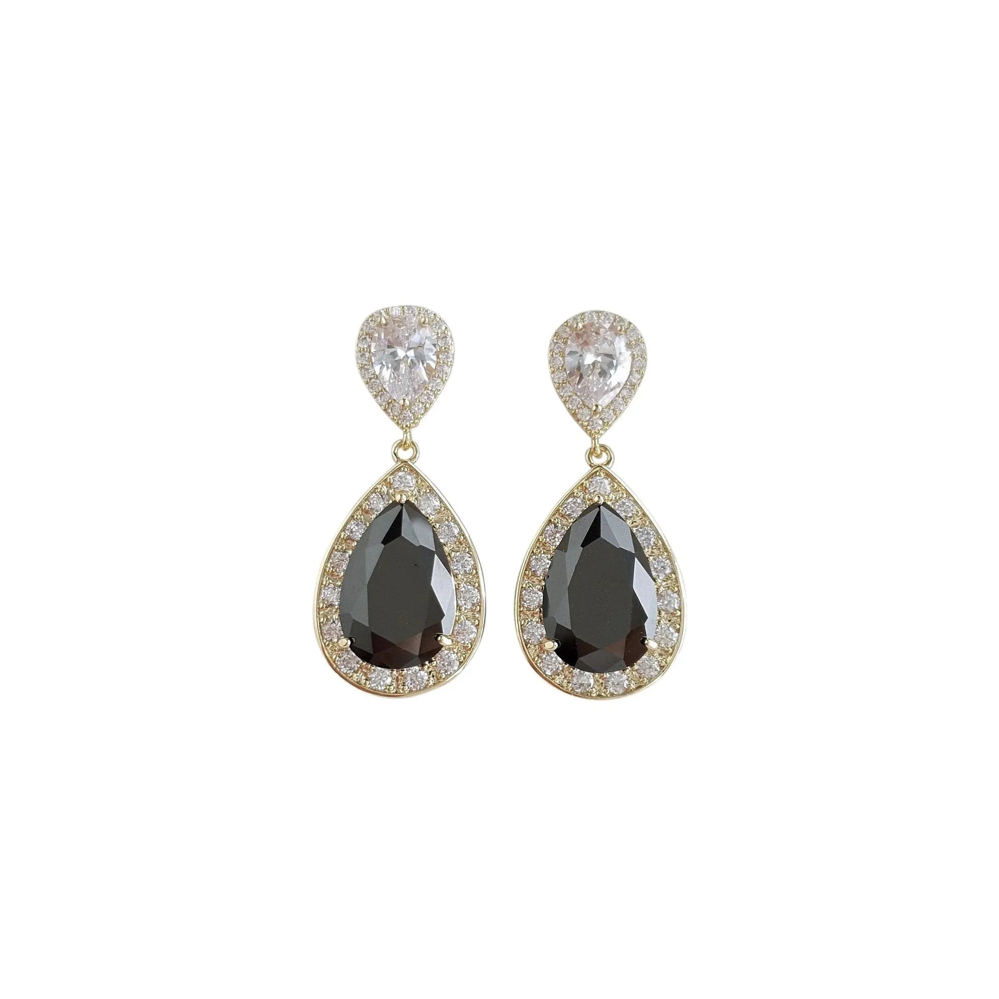 Black and Gold Earrings-Zoe