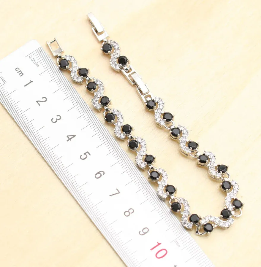 Black Blue White Zirconia Dubai Bracelet for Women