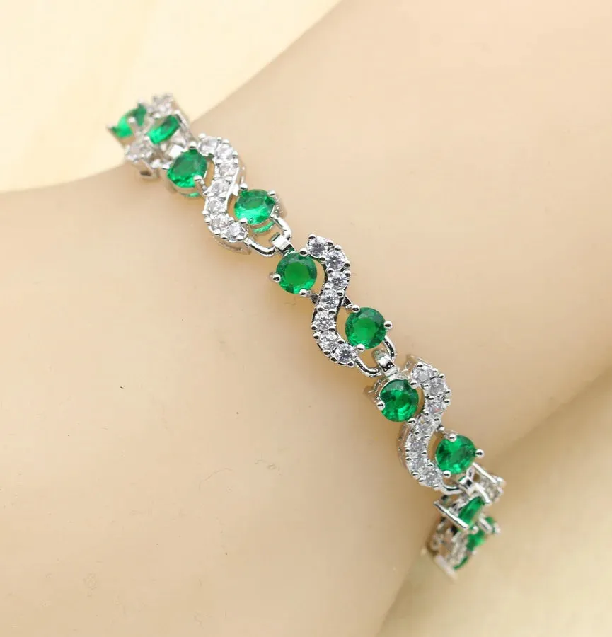 Black Blue White Zirconia Dubai Bracelet for Women