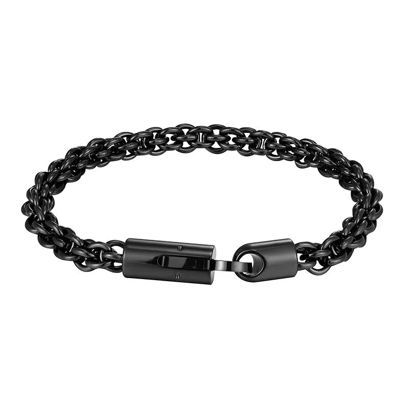 Bracelet Men Gold Black Stainless Steel Chain Link Punk Motorcycle Accessories