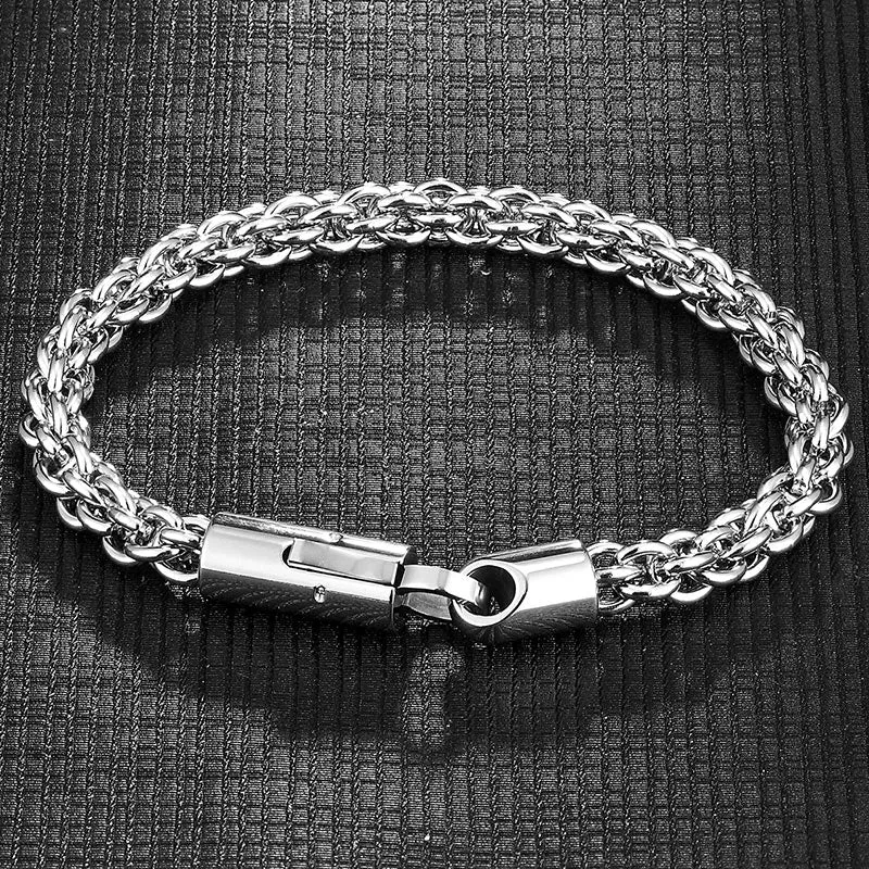 Bracelet Men Gold Black Stainless Steel Chain Link Punk Motorcycle Accessories