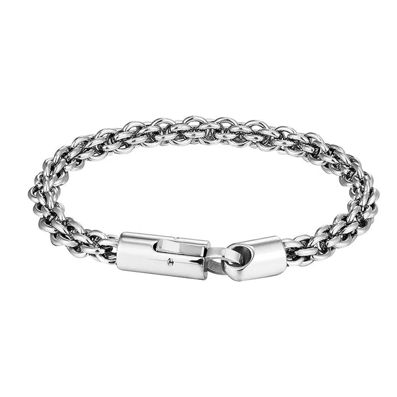 Bracelet Men Gold Black Stainless Steel Chain Link Punk Motorcycle Accessories