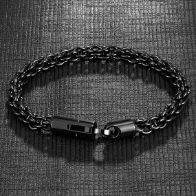 Bracelet Men Gold Black Stainless Steel Chain Link Punk Motorcycle Accessories
