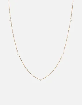 Capra Necklace, 14k Gold Pavé