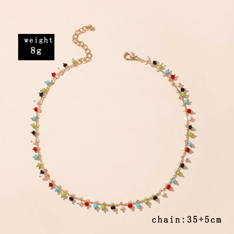 Chain Necklace Jewelry Women | Necklace Stars Colors Chain | Choker