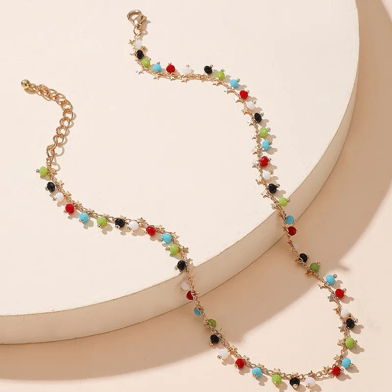 Chain Necklace Jewelry Women | Necklace Stars Colors Chain | Choker