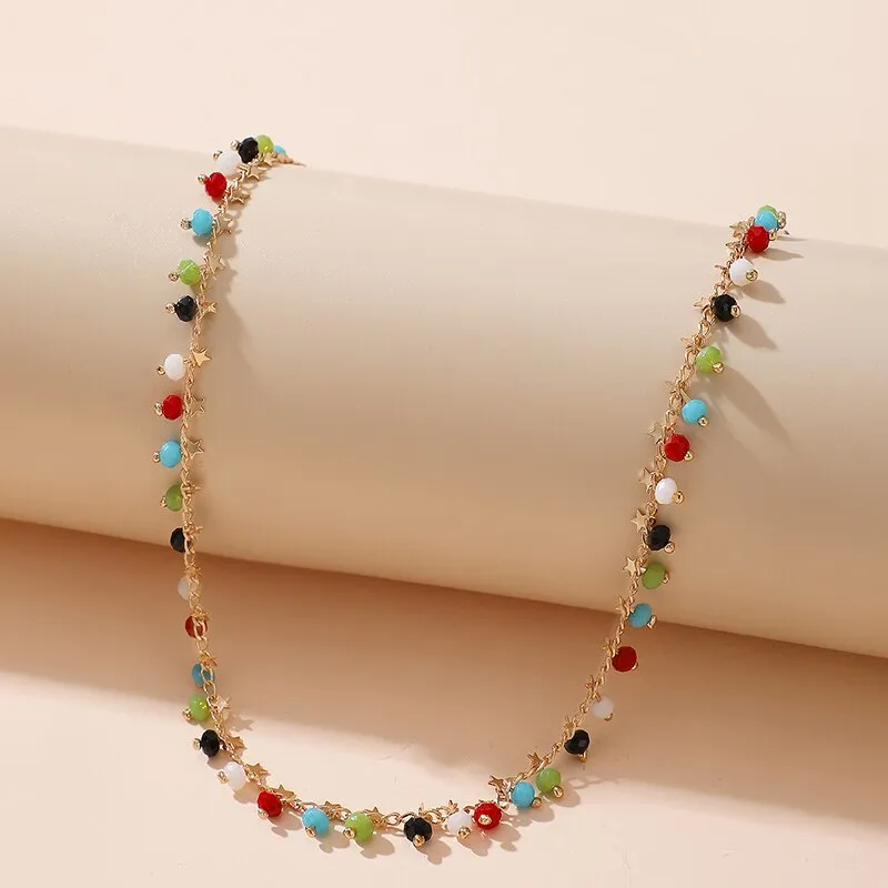 Chain Necklace Jewelry Women | Necklace Stars Colors Chain | Choker