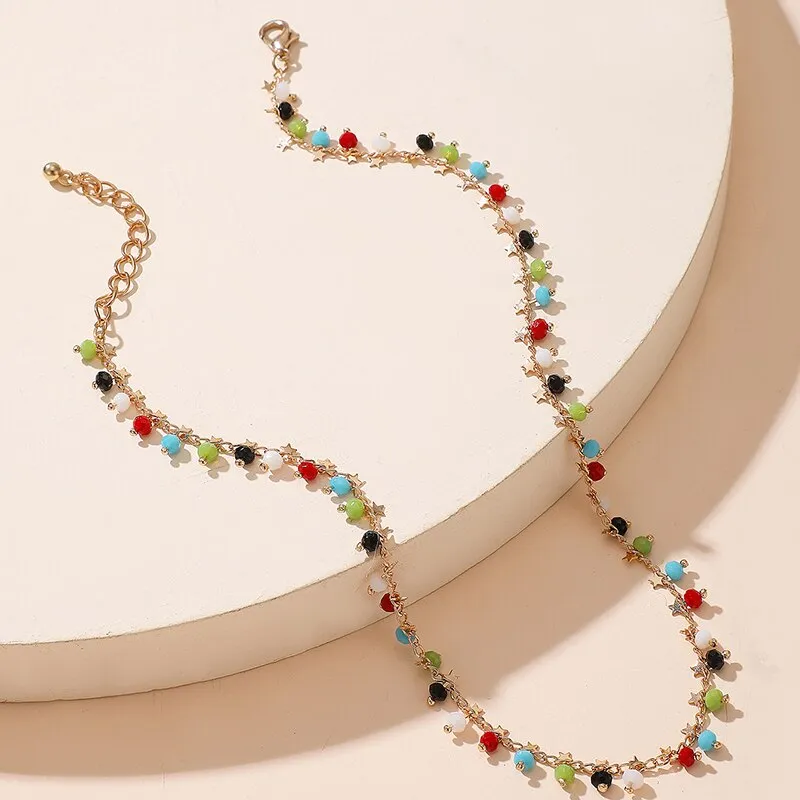 Chain Necklace Jewelry Women | Necklace Stars Colors Chain | Choker