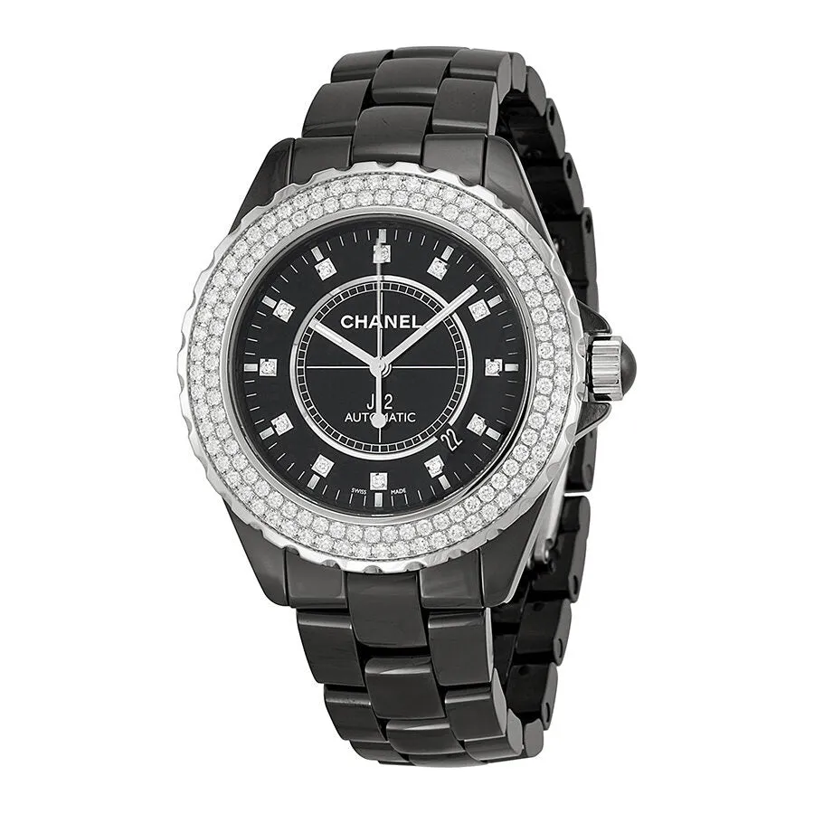 Chanel J12 Black Diamond Dial and Bezel Unisex Watch H2014