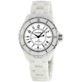 Chanel J12 White Automatic White Dial White Ceramic Watch H0970