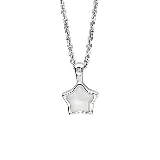 Children's April Rock Crystal Star And Diamond Pendant P5373C