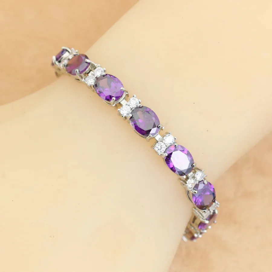 Classic More Color Zirconia 925 Silver Bracelet for Women