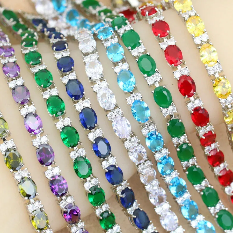 Classic More Color Zirconia 925 Silver Bracelet for Women