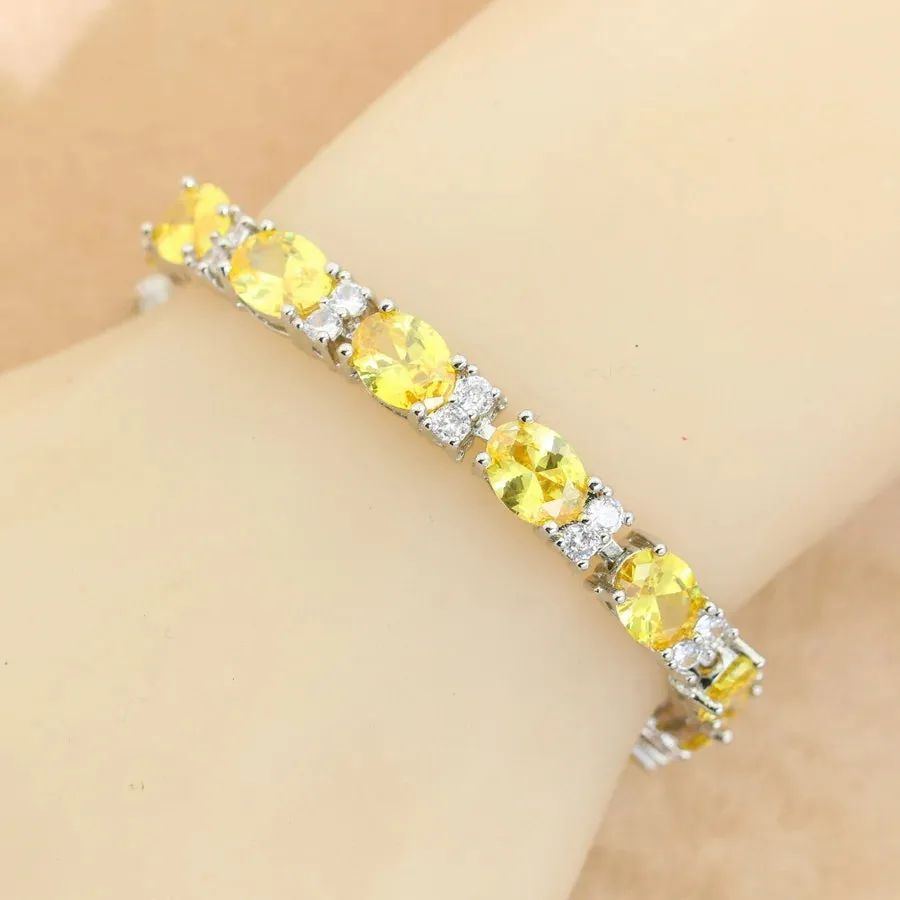 Classic More Color Zirconia 925 Silver Bracelet for Women