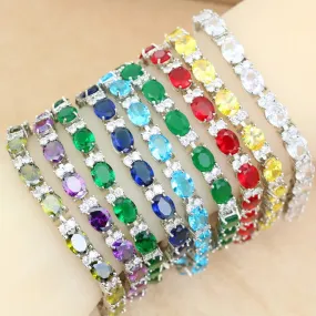 Classic More Color Zirconia 925 Silver Bracelet for Women