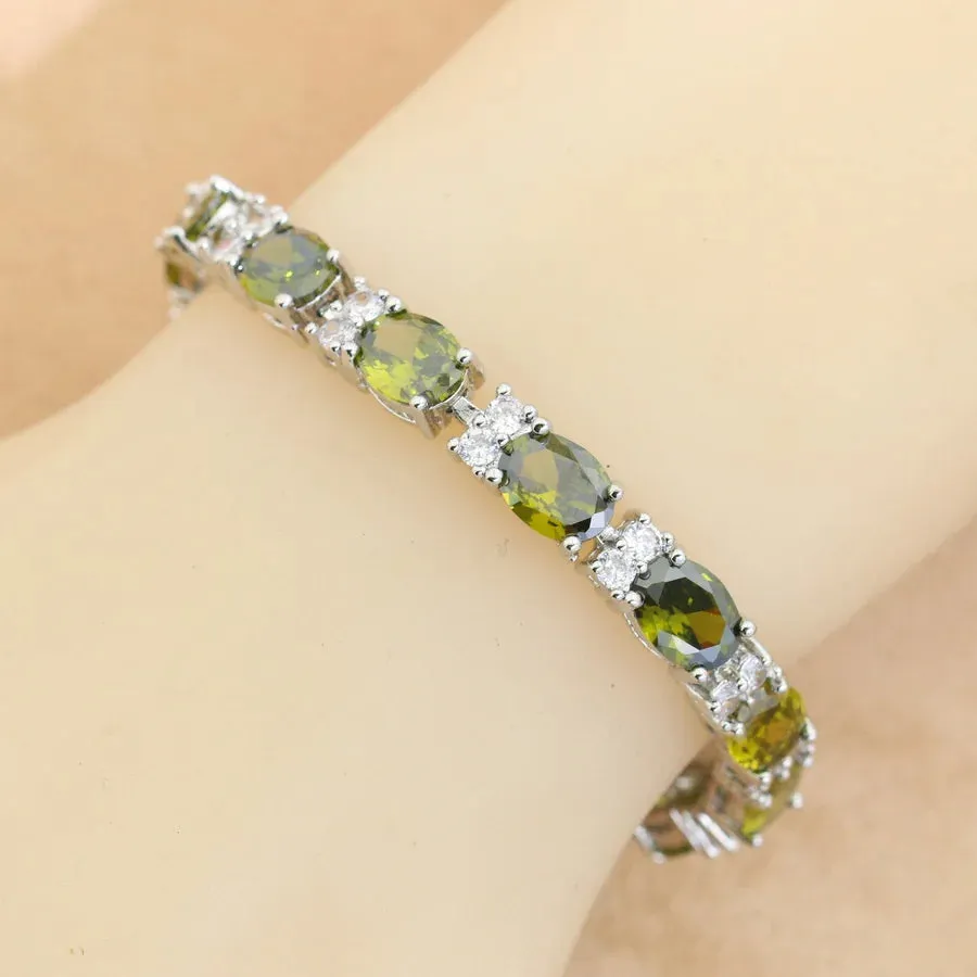 Classic More Color Zirconia 925 Silver Bracelet for Women