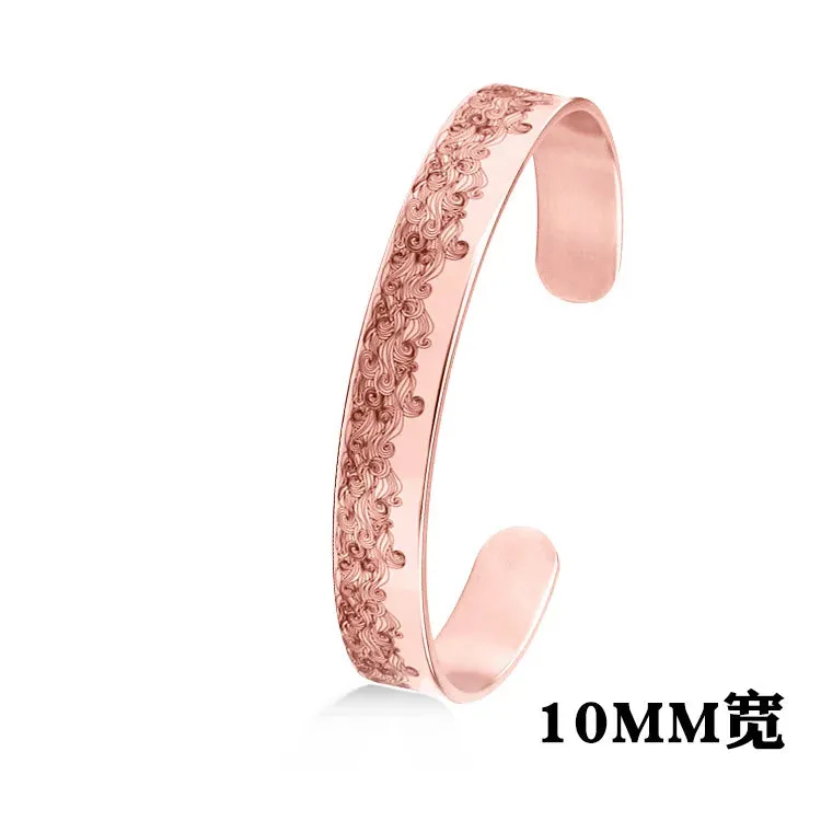 Classic Simple Men Open Adjustable Stainless Steel Bracelet