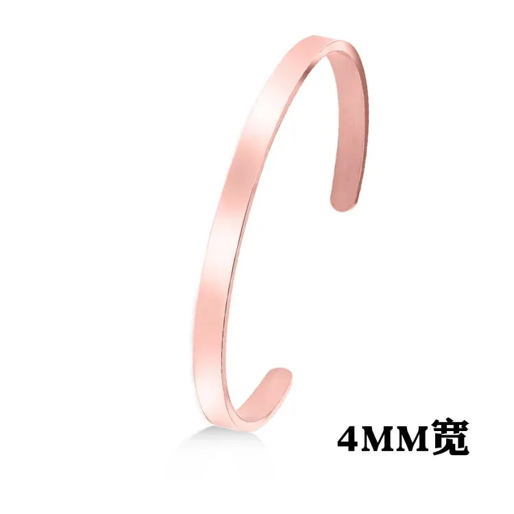 Classic Simple Men Open Adjustable Stainless Steel Bracelet