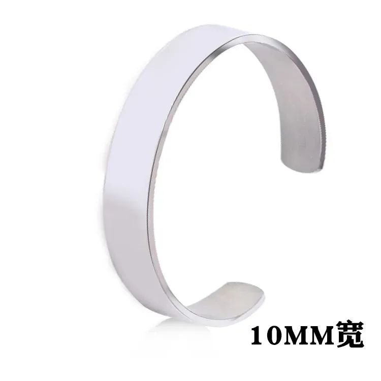 Classic Simple Men Open Adjustable Stainless Steel Bracelet