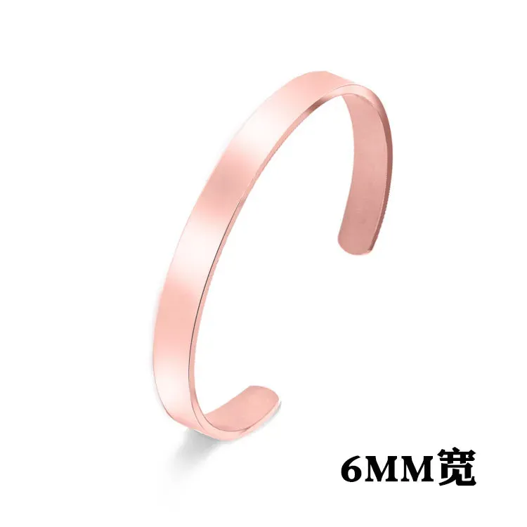 Classic Simple Men Open Adjustable Stainless Steel Bracelet