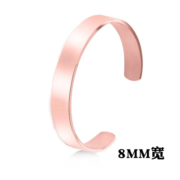 Classic Simple Men Open Adjustable Stainless Steel Bracelet