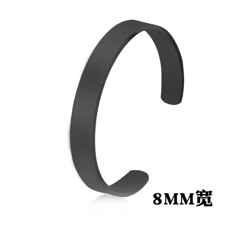 Classic Simple Men Open Adjustable Stainless Steel Bracelet