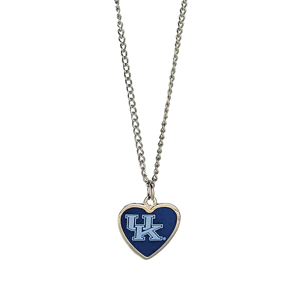 Cleanlapsports NCAA Kentucky Wildcats Team Logo Heart Shaped Pendant Necklace Charm Gift