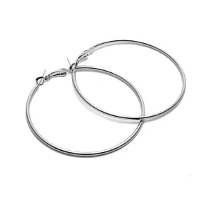 Clear Circle Round Hoop Charm Earrings
