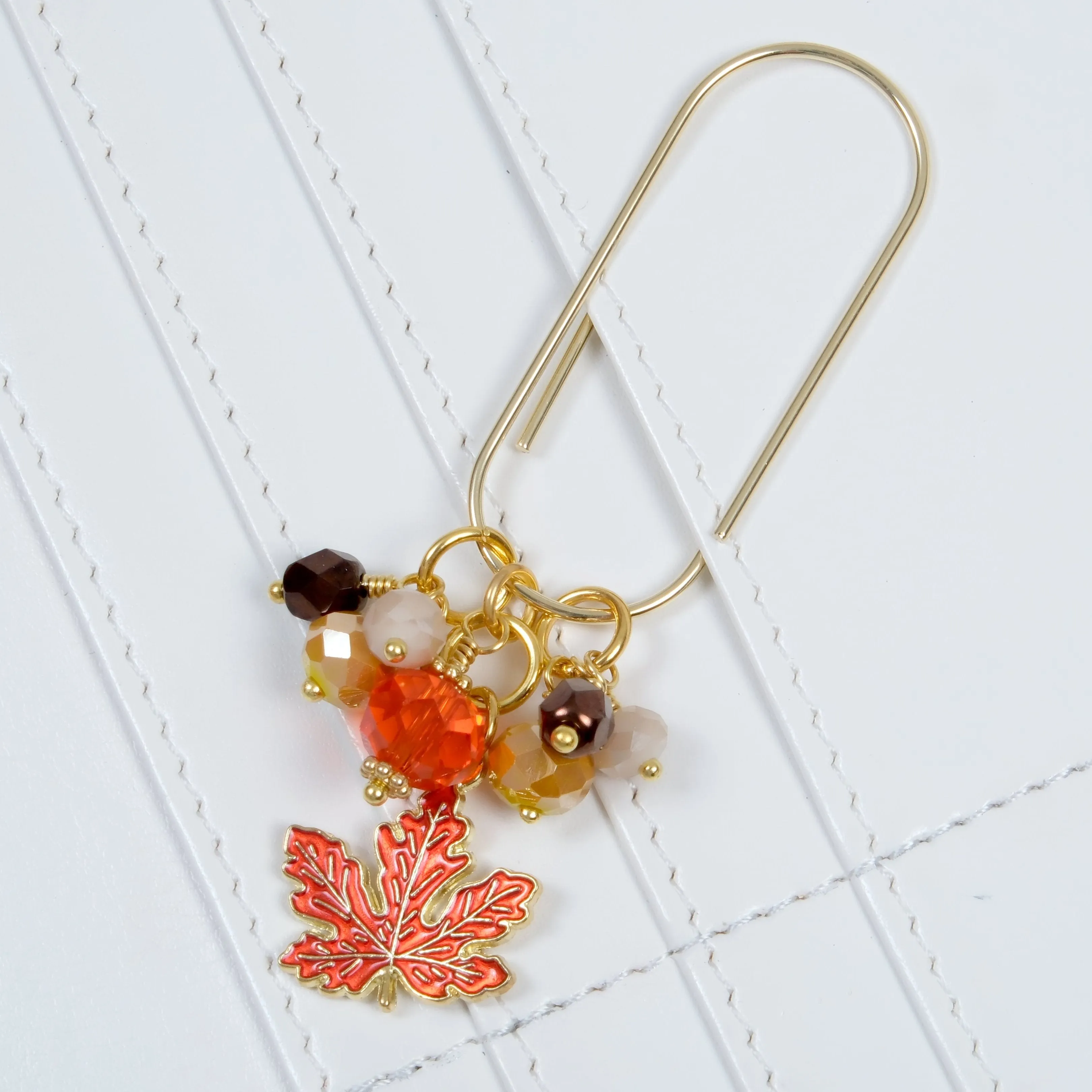 Cozy Season Dangle Clip or Charm with Enamel Maple Leaf Charm