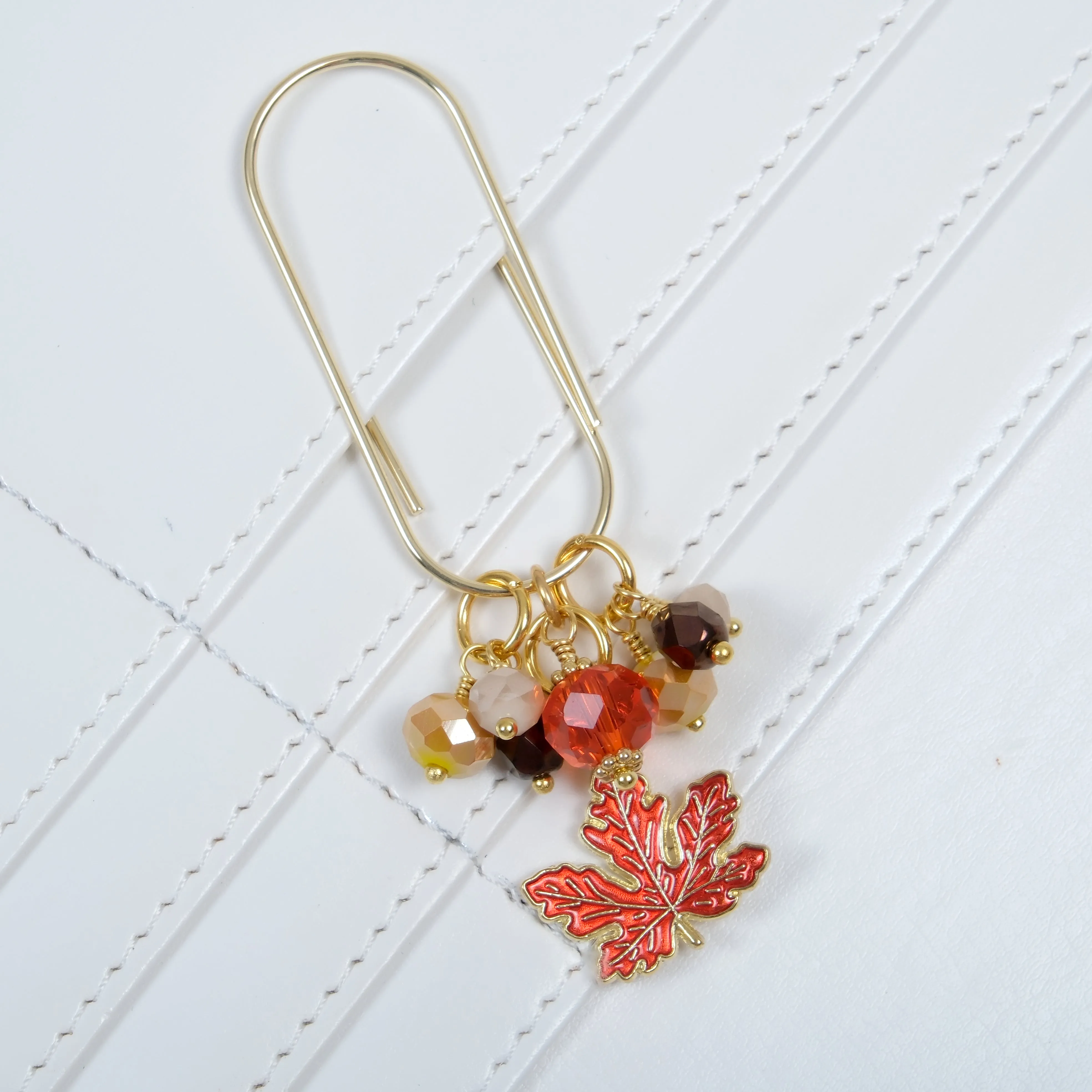 Cozy Season Dangle Clip or Charm with Enamel Maple Leaf Charm