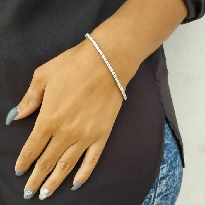 Cubic Zirconia CZ HIP Hop Bling Women Girl Jewelry 3MM CZ Thin