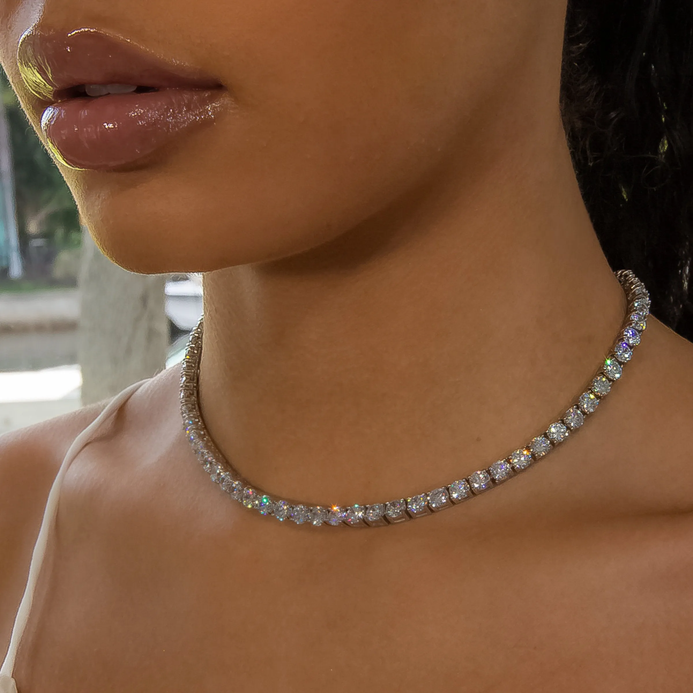 Cubic Zirconia CZ HIP Hop Bling Women Girl Jewelry 3MM CZ Thin