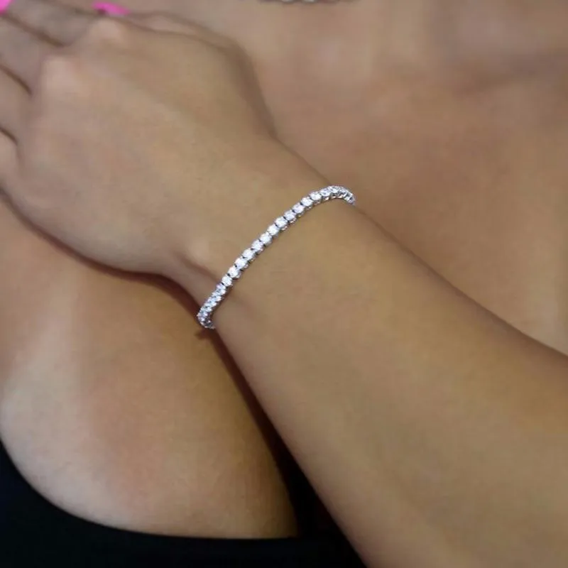 Cubic Zirconia CZ HIP Hop Bling Women Girl Jewelry 3MM CZ Thin