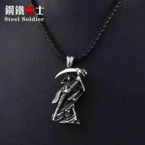 devil skull necklace pendant Stainless Steel Quality for Men good detail titanium Steel Jewelry drop
